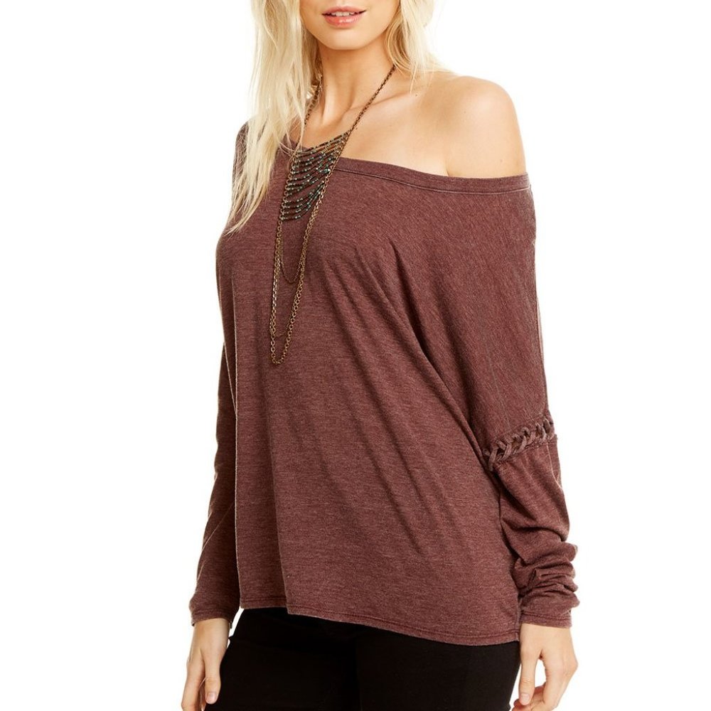 Chaser Lace Up Armhole Dolman Sleeve Top
